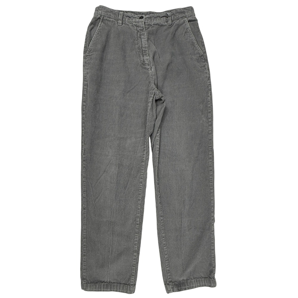 Y2K Woolrich Gray Corduroy Pants High Rise Straight Leg Whale Back Womens 10 - Picture 4 of 7
